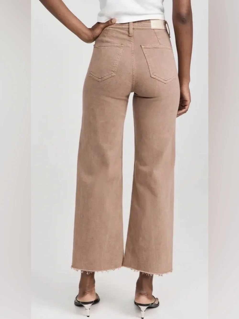 Pistola Penny Vrop High-Rise Wide Leg Jeans in Taupe